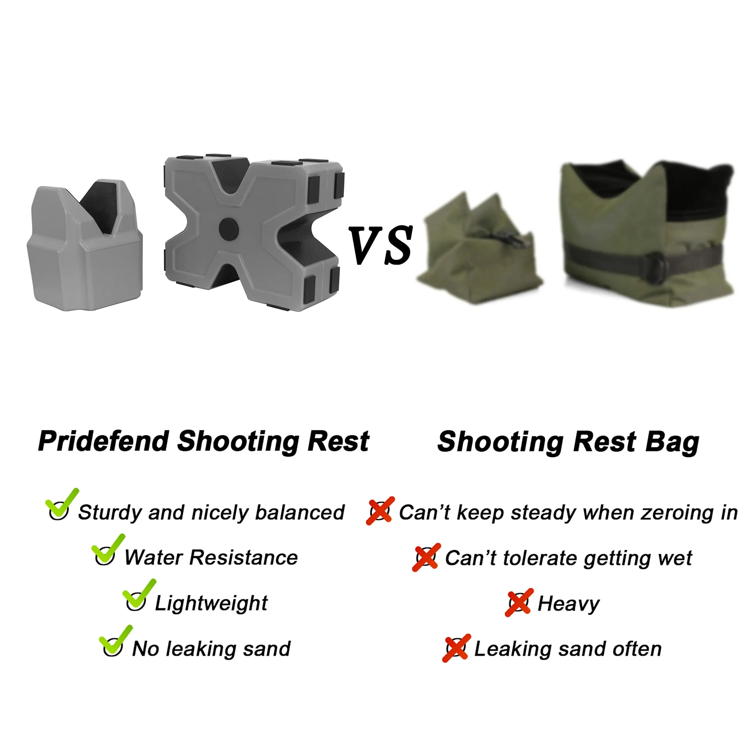 Shooting Rest Non-Slip Block Bench Rest for Rifle Pistol Surface Water Resistance For Shot Stabilization and Sighting in Rifles