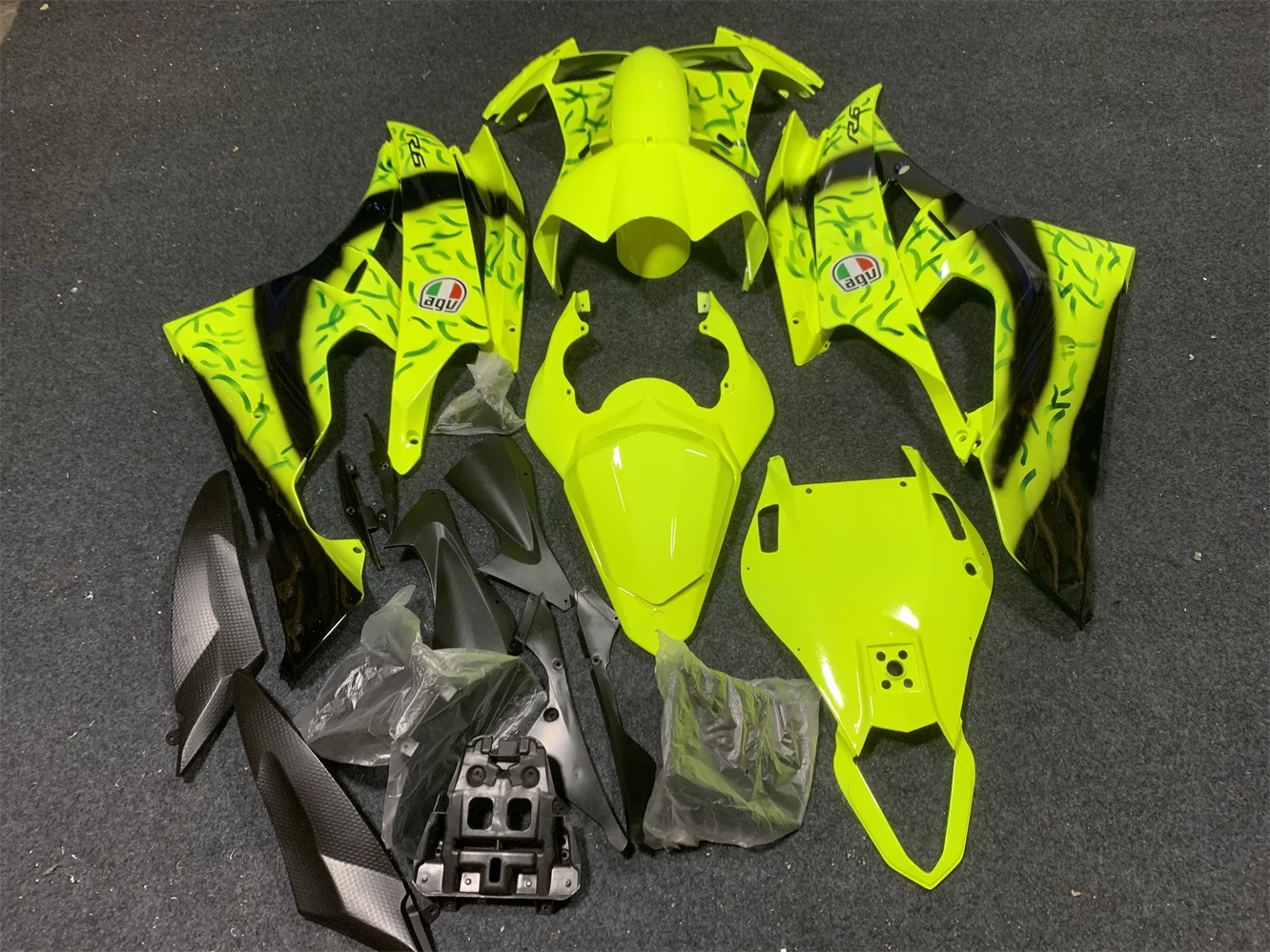 Motorcycle Fairing kit for Yamaha R6 06-07 YZF600 2006 2007 Fairing Fluorescent Yellow black Blue motorcycle guard plate