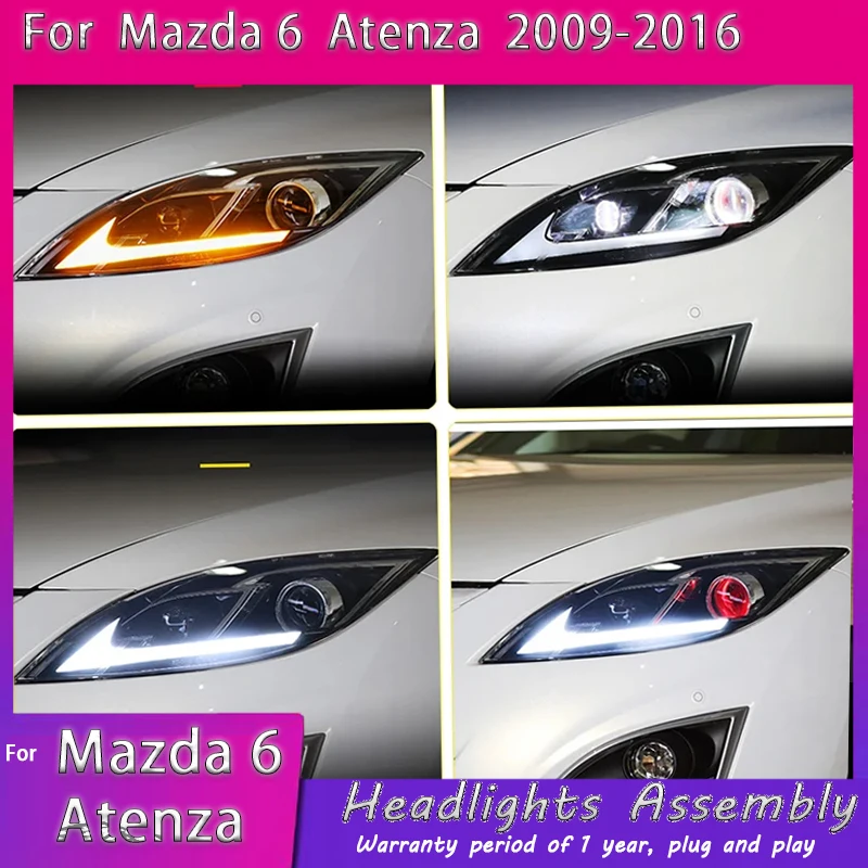

Автомобильные аксессуары для Mazda 6, фара 2009 2010 2011 2012-2016 Atenza, фара Mazda6 DRL, указатель поворота, линза проектора дальнего света