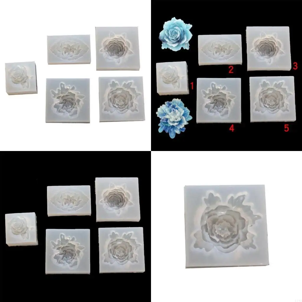 F19B Flower Shaped Silicone Soap Mold DIY Silicone Epoxy Resin Molds Clay Mould