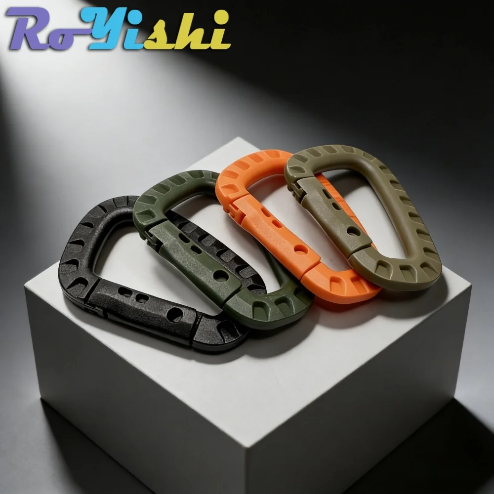 2/4/6Pcs Plastic Carabiner Molle Clip Keychain Hard Spring Snap Gear Hook Outdoor Camping Hiking Tools