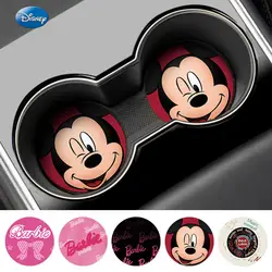 Posavasos de coche de Mickey Mouse de Disney, posavasos de agua creativo, decoración interior de coche, estera de almacenamiento antideslizante universal