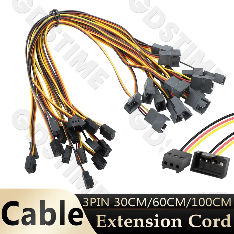 

Gdstime 3pin Cable Connector Micro Terminal Extension Cable 30/60/100CM FG Extension Cord DC Male Female Connect Plug Lead Wire