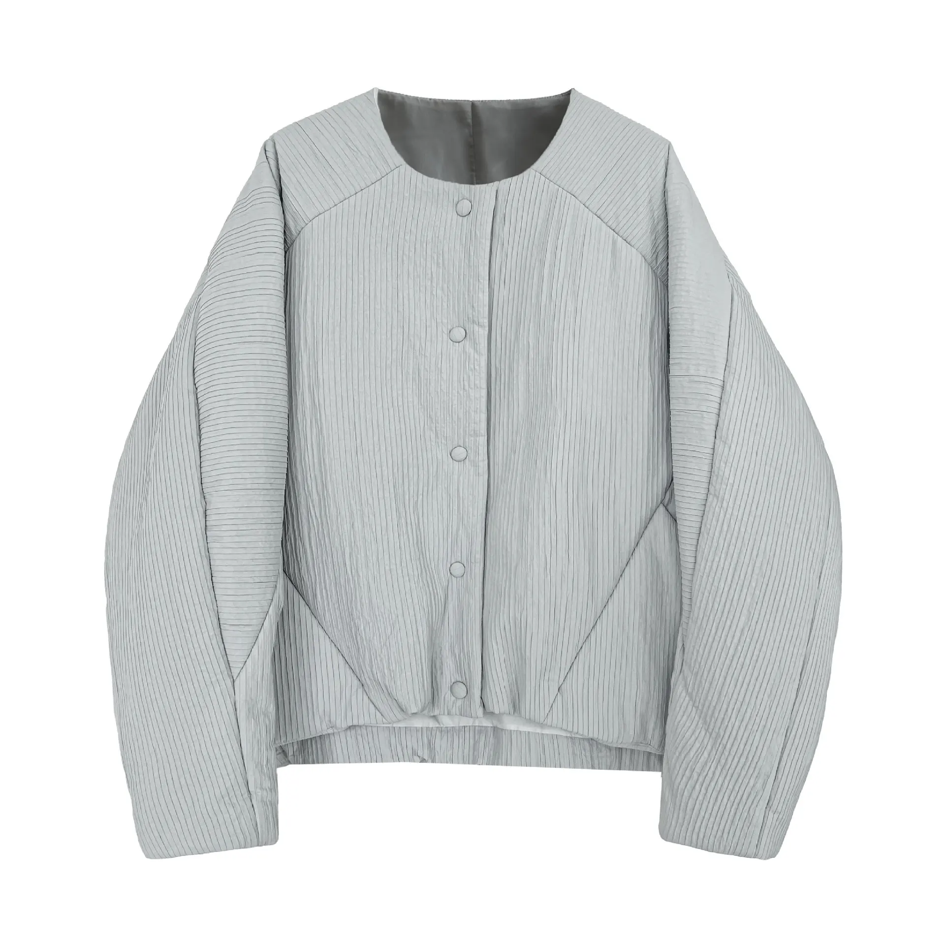 2025년 신상 한국 스타일 심플하고 루즈한 캐주얼 라운드넥 숏 코튼 재킷 여성용 겨울 상의 코튼 코트 재킷