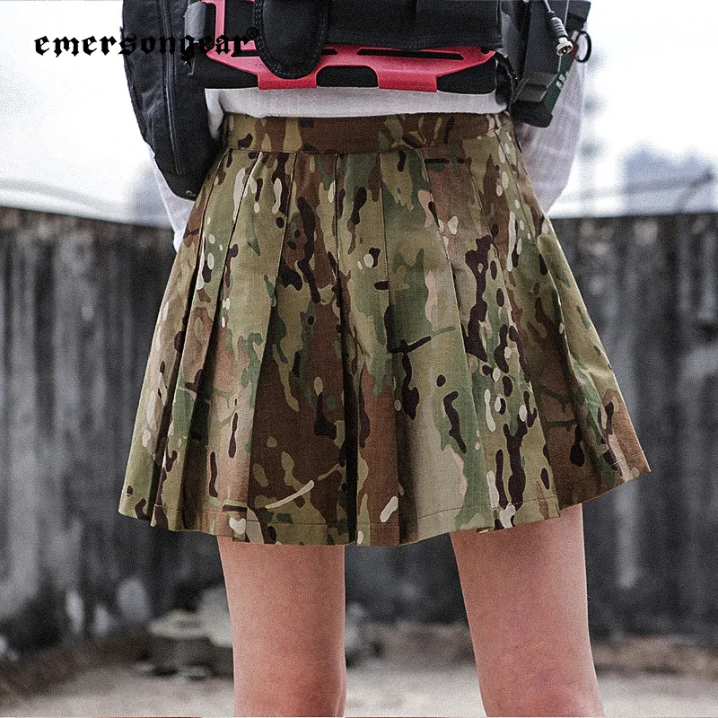 

Emerson Emersongear S тактическая плиссированная юбка страйкбол юбка Женская Студенческая открытая мини-юбка с высокой талией Camo Muliticam