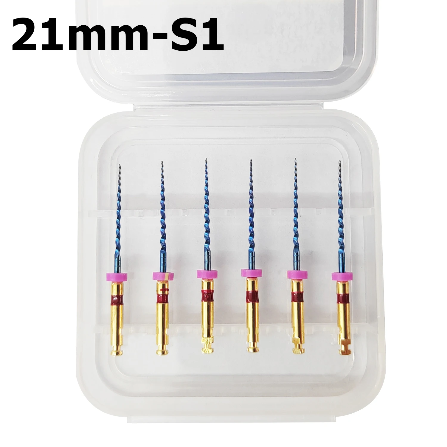AG 6Pcs Dental SX-F3 Blue Nitinol Rotary Universal Engine Endodontic Files Heat Activated Files Dentistry Root Canal Material
