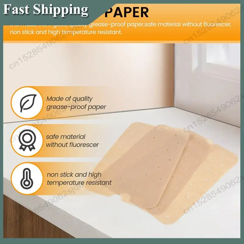 -ABKM 100 pièces papier pour friteuse à Air trou d'air friteuse à Air doublures en papier parchemin pour Ninja Foodi Smart FG551 accessoires de friteuse à Air