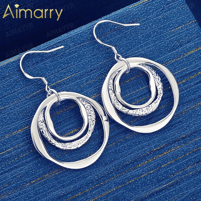925 Sterling Silver Layered Twisted Earrings for Women's Parties Banquets Engagements Weddings High-quality Fashion Jewelry