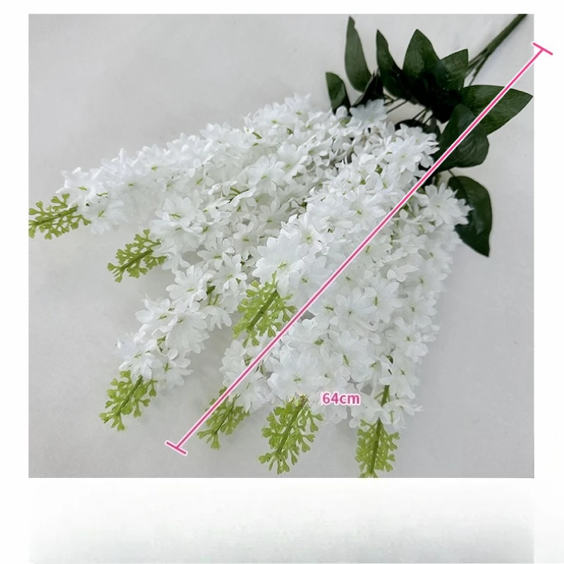 2/5 Stück Künstliche 7-Zweig Hyazinthen-Bouquet Hochzeit Seidenrosa Blume Auditorium Dekoration Simulierte Hyazinthen Kunstblumen – Detail 1