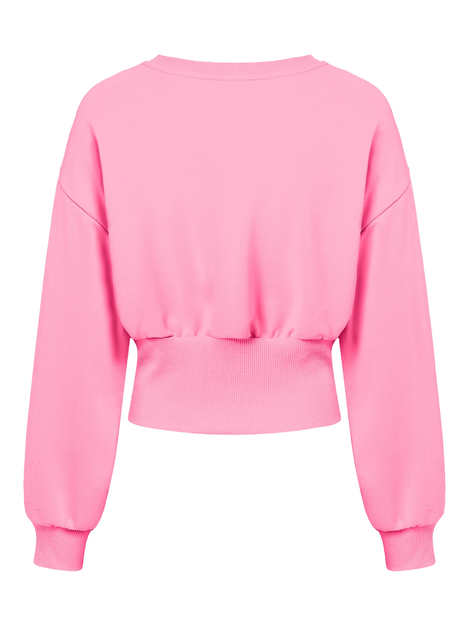 Lässiges Damen-Sweatshirt mit Rundhalsausschnitt, langärmliges Pullover-Oberteil mit geraffter Taille und seitlichen Knöpfen, einfarbig, schmale Passform, Streetwear – Detail 6