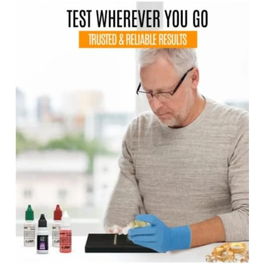 US Shipping Gold Silver Jewelry Tester Kit for 10K 14K 18K 22K 24K Platinum Palladium Precious Metals 925 999 Acid Test image 5