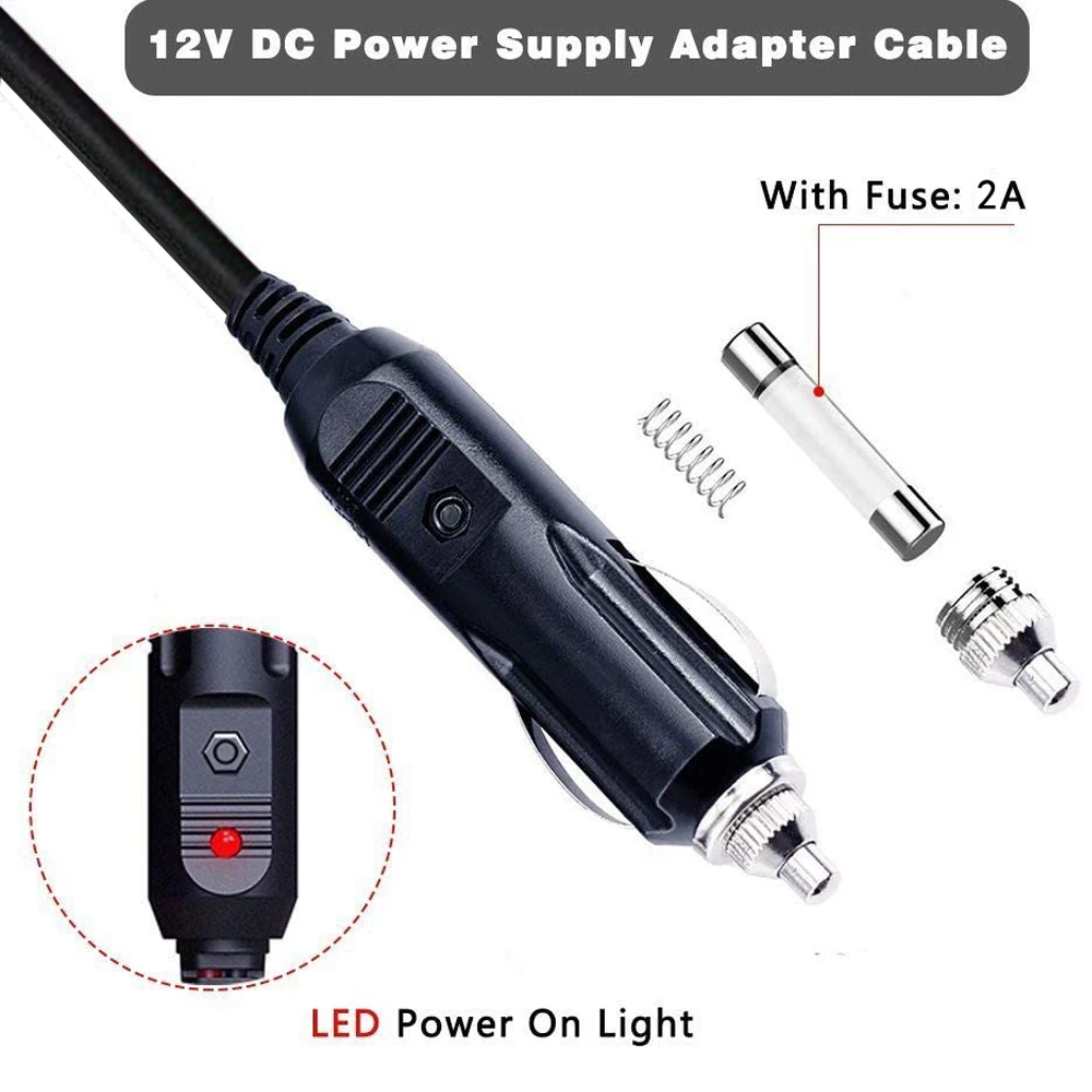 12 فولت 2A شاحن سيارة ل مشغل دي في دي محمول ، وسادة مقعد ، غس ، المحمولة علب الاغذية ، المتكلم ، تيار مستمر 5.5x2.1 مللي متر مع 5 موصلات