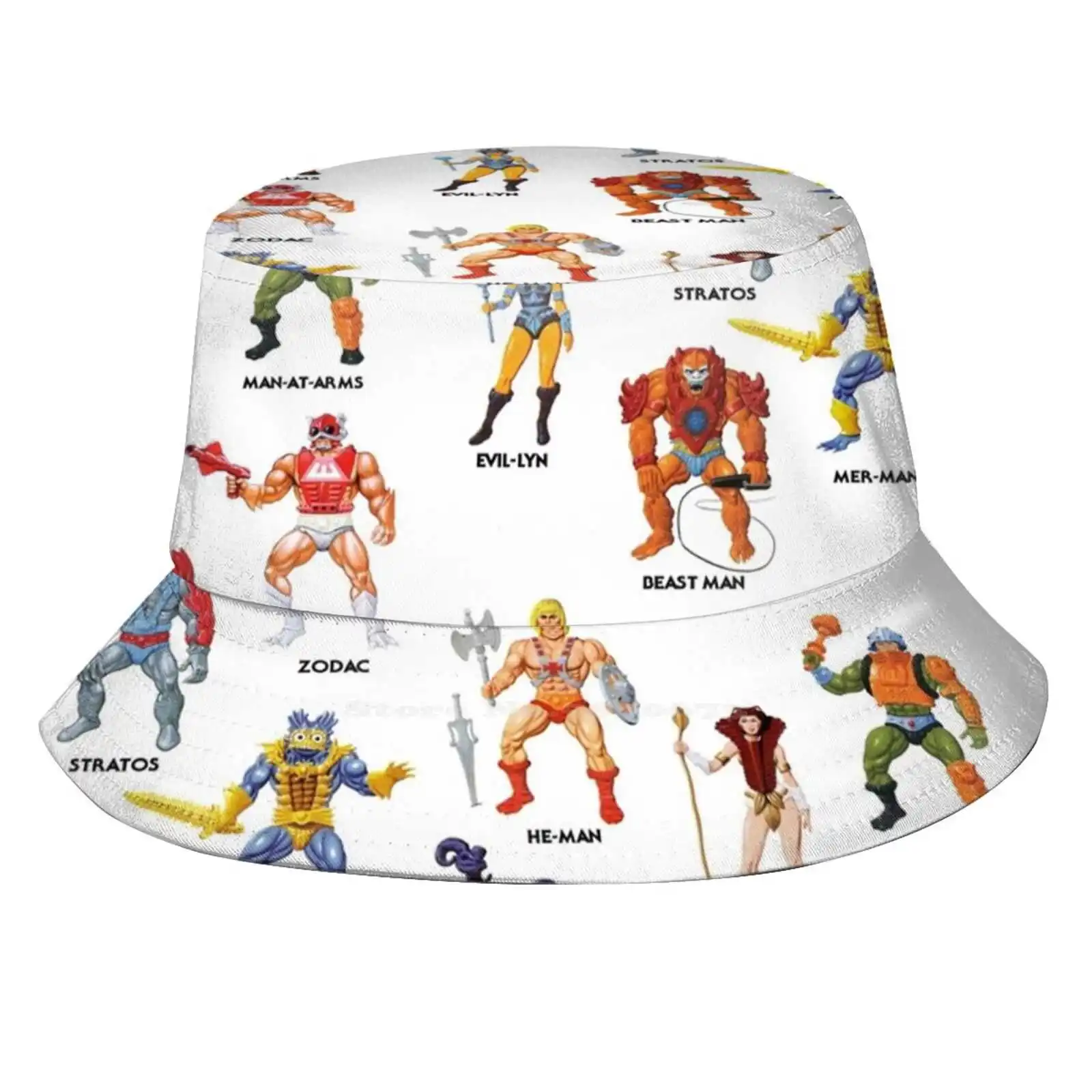 Vintage Masters Of The Universe Heroes & Villains! Vintage Toy Card Art Uv Protection Foldable Bucket Hats Women Men He Man