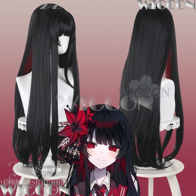 

Nikaidou Hiro Косплей Аниме Mahou Shoujo No Majo Saiban Goth Длинный Черный Парик Красный Цвет Внутренние Синтетические Волосы Navidad Carnaval