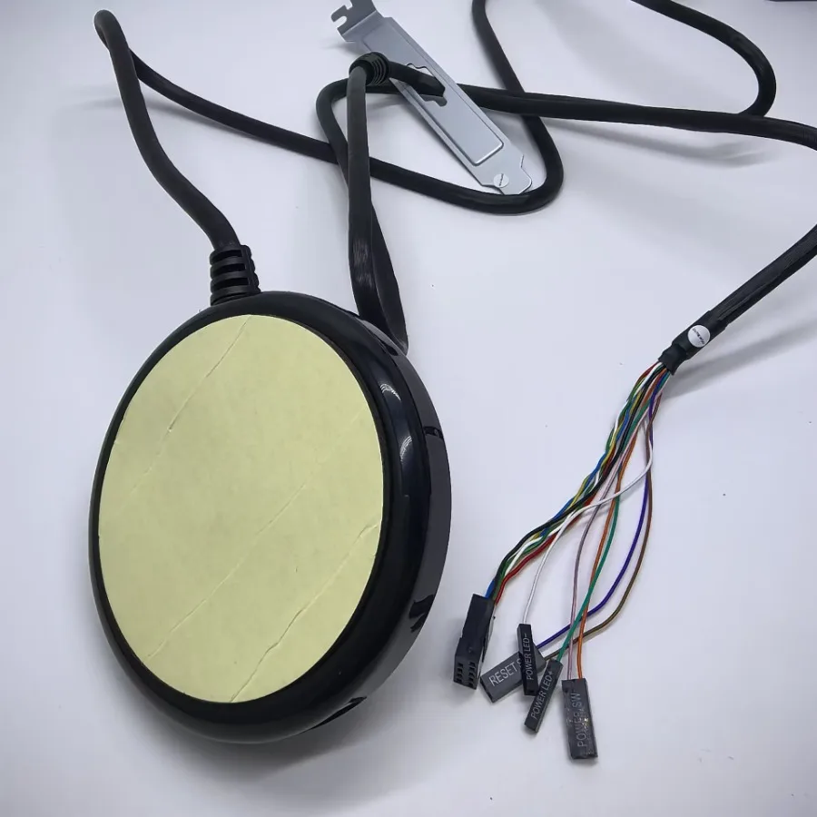 コンピュータ電源リセットケーブル デスクトップオンオフスイッチボタン LEDステータスライト マイク マイクヘッドセット 2ポートUSBオーディオマウントブラケット