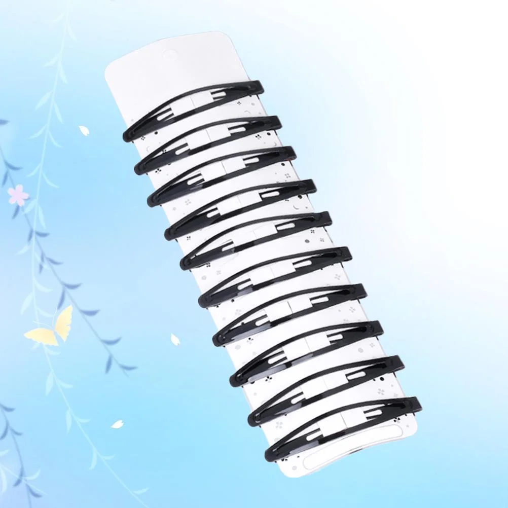

10 Pcs Kids Hair Clips for Girls Bangs Snap Hairpins Black Barrettes Child Miss
