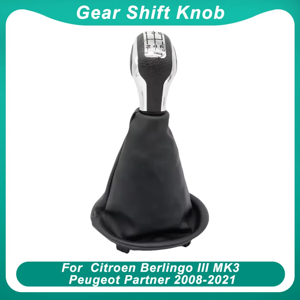 

For Citroen Berlingo III MK3 For Peugeot Partner 2008-2021 Car Gear Shift Knob Lever Shifter Stick Gaiter Boot Cover PU Leather