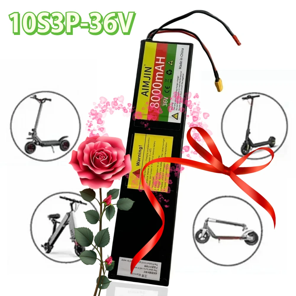 

10S3P 36V For KUGOO S1 S2 S3 Electric Scooters Lithium-Ion Battery Pack 8000mAh Rechargeable Battery XT60+JST interface