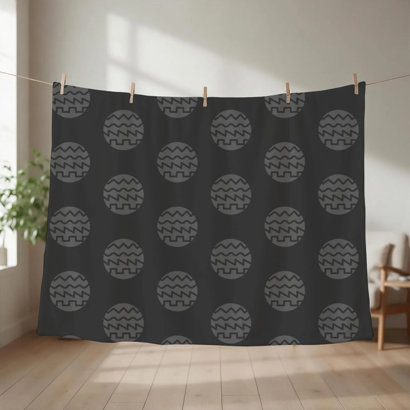 Synthesizer Waveforms Throw Blanket couch cozy soft plush fuzzy picnic outdoor blanket