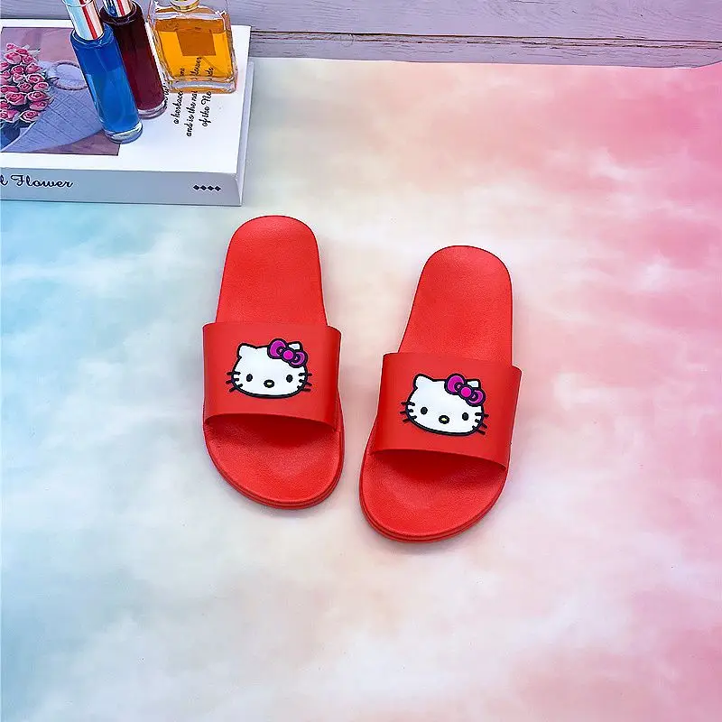 Kawaii Sanrio Anime Slippers Cute Hello Kitty Cartoon Indoor Bathing Anti Slip Traveling Outside Lightweight Sandal Gifts Girls