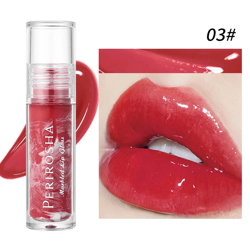 

Marble Mirror Lip Glaze Drip Lip Cream&Heat Makeup Liquid Lipstick Moisturizing Plumper Long Lasting Lipgloss