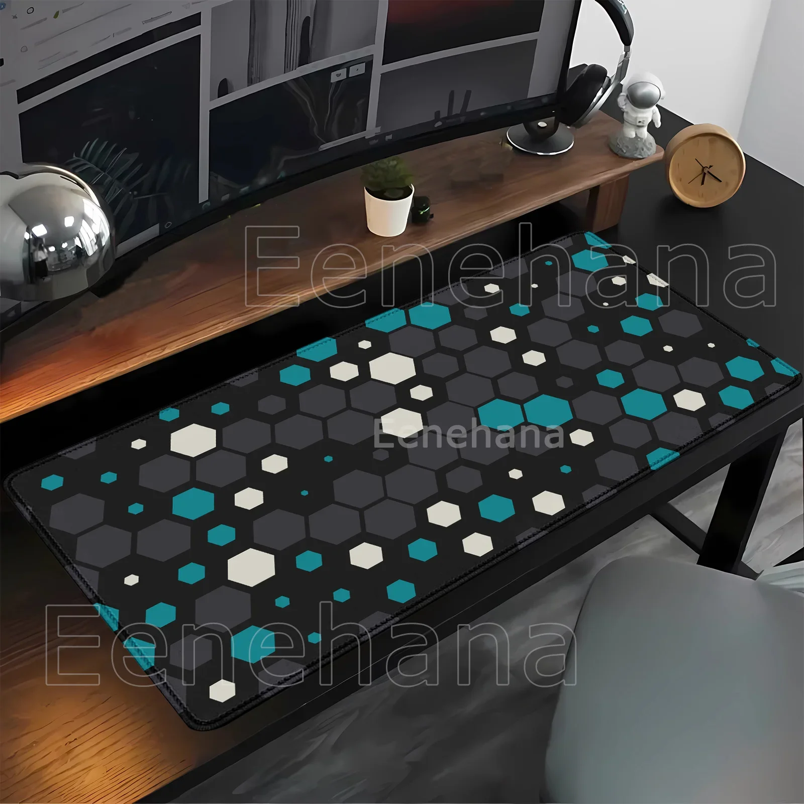 

Hexagon Geometric Keyboard Large Size Mouse Pad Gamer Cushion Honeycomb office HD Printing Rubber Art Design overlock Desk Mat