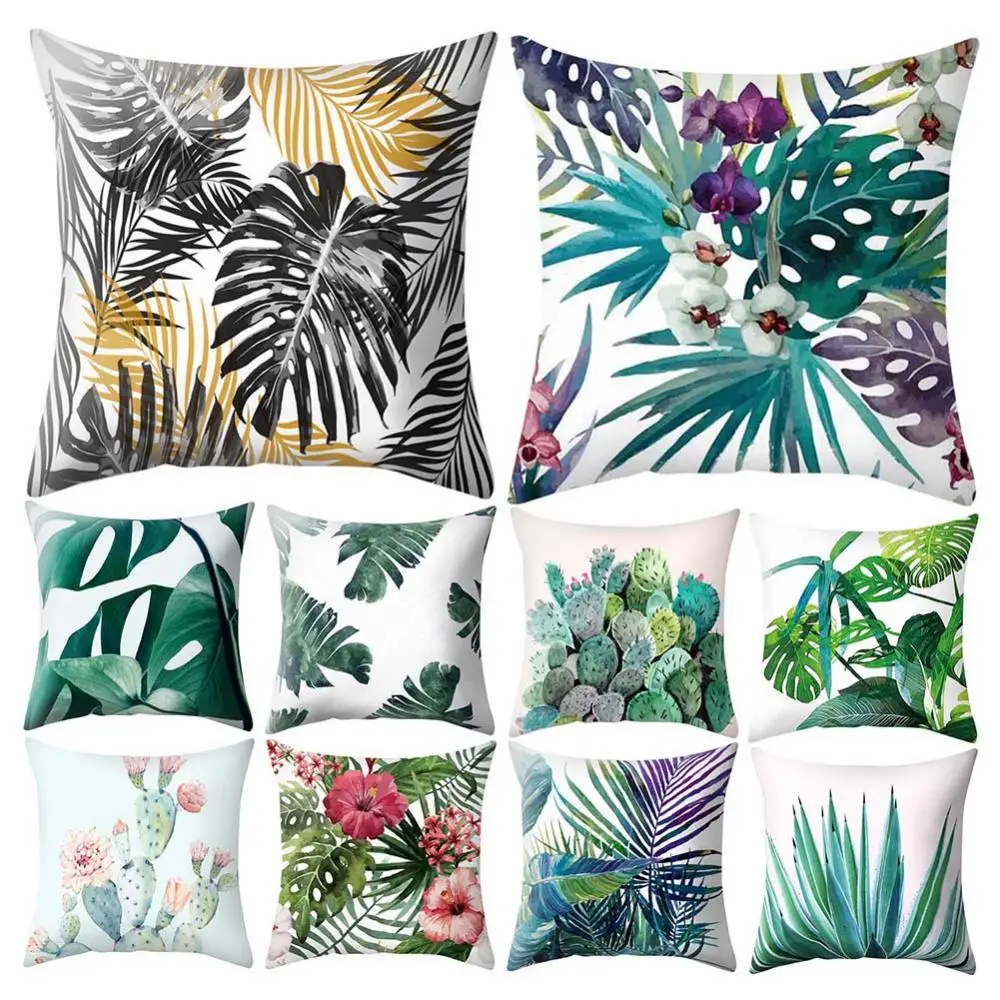 

45cm Flower Tropical Plant Leaf Cactus Throw Pillow Case Cushion Cover Sofa Bed Car Decor