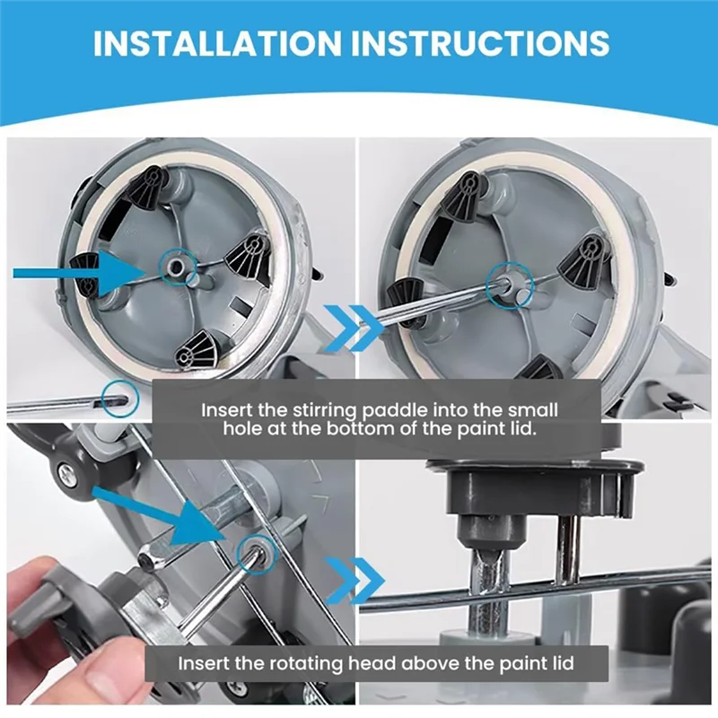 

A27F-крышка для смешивания краски, 2 шт., 1 галлон, миксер для банок с краской, ручной шатун, без капель, автомобильный диспенсер для краски, равномерная смесь краски