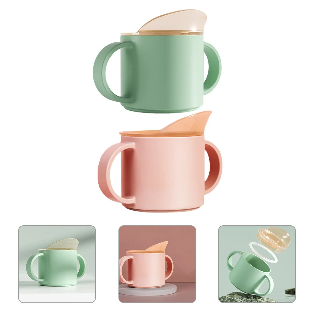 قطعتان من أكواب الأطفال الصغار بمقبض مريح من السيليكون كوب ماء للأطفال للتدريب على شرب كوب ماء للأطفال الصغار