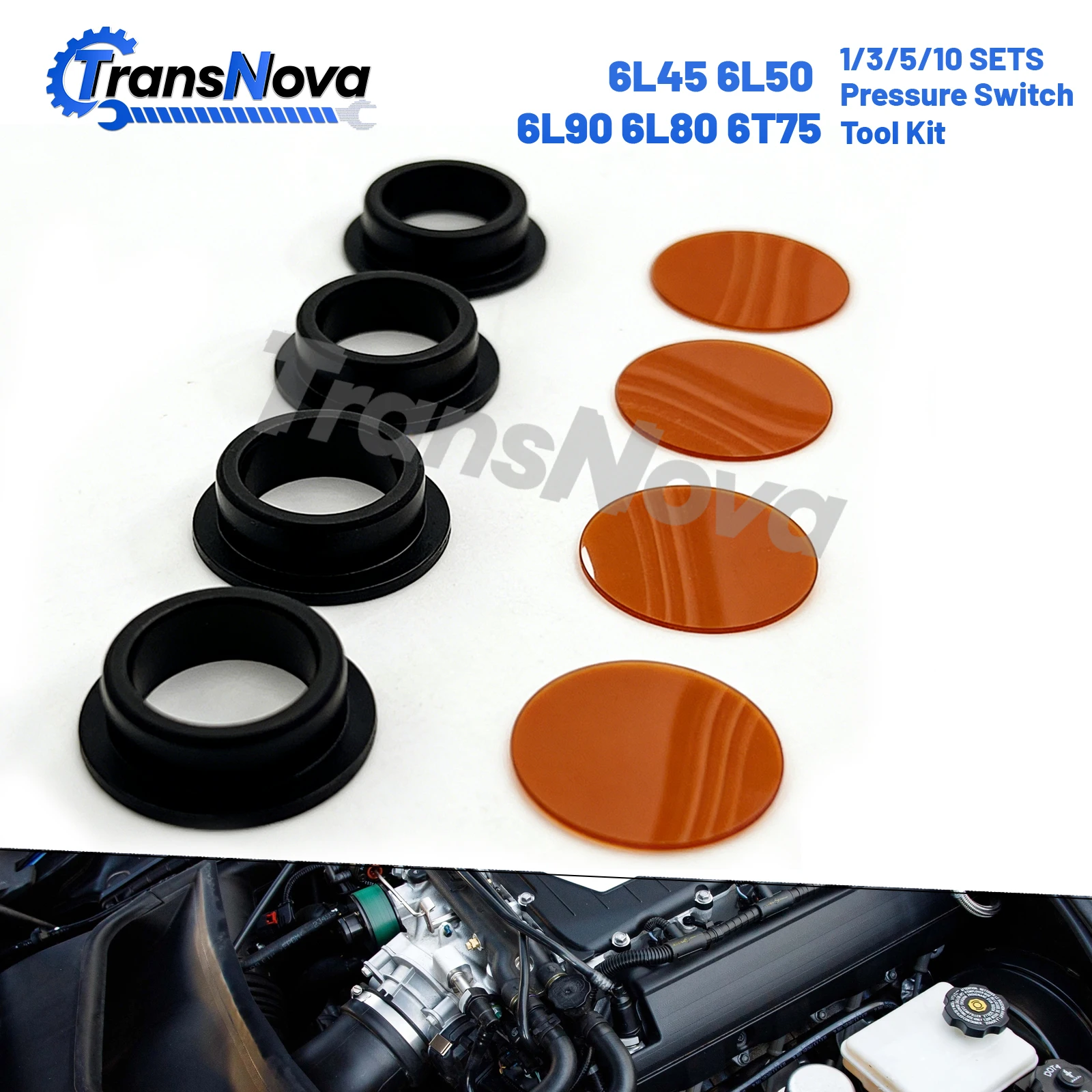 

TransNova Pro 6L45 6L50 6L80 6L90 6T75 Transmission Pressure Switch Rebuild Pack Installation Tool Kit For Chevrolet GM Buick