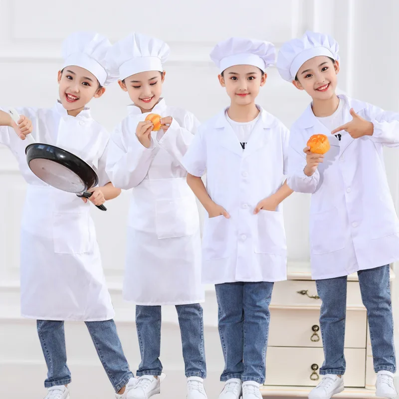 

Funny Chef Cosplay Costume for Girls Boys Cooking Class Uniforms for School Labor Education Halloween Role-play Party Stage Show