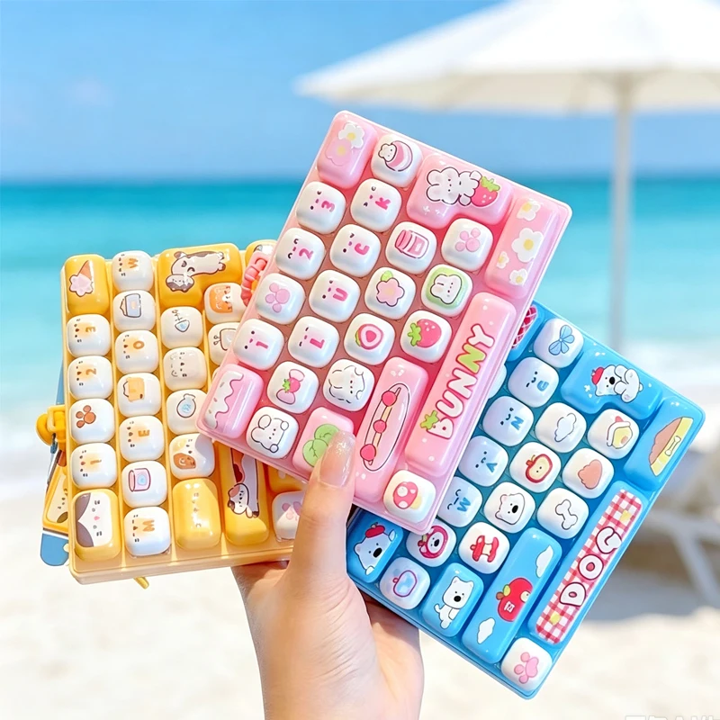 26Grid Keycap Clicker Anti Stress.. Fidget Keyboard Keychain. Decompression Button Cartoon Hand Relax Party Favor Gift 26구 키캡 키링
