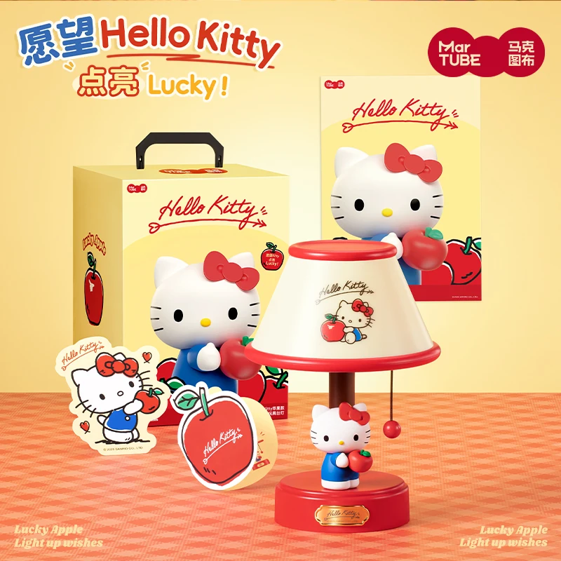 Martube Sanrio Hellokitty Pingu Lampu Meja Seri Hellokitty Lampu Tidur Kamar Ornamen Asrama Periferal Anime Hadiah Natal