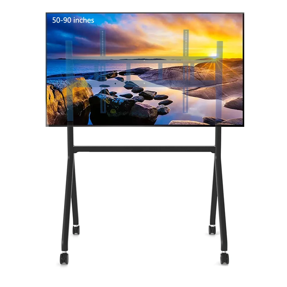 50-90 inch movable TV stand, conference all-in-one machine, floor mounted wheeled trolley with a load-bearing range of 150kg