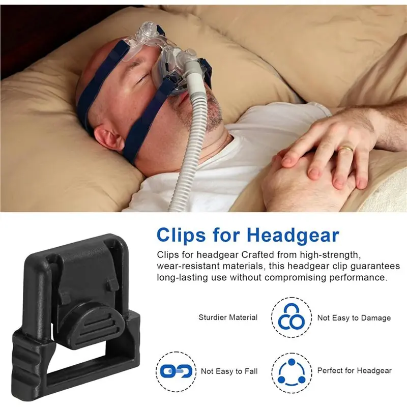 KYCOR-Headgear Clips For Resmed Mirage Nasal CPAP Mask, Comfortable Reliable Fixation CPAP Mask Strap Clips 12 Pack - view 2