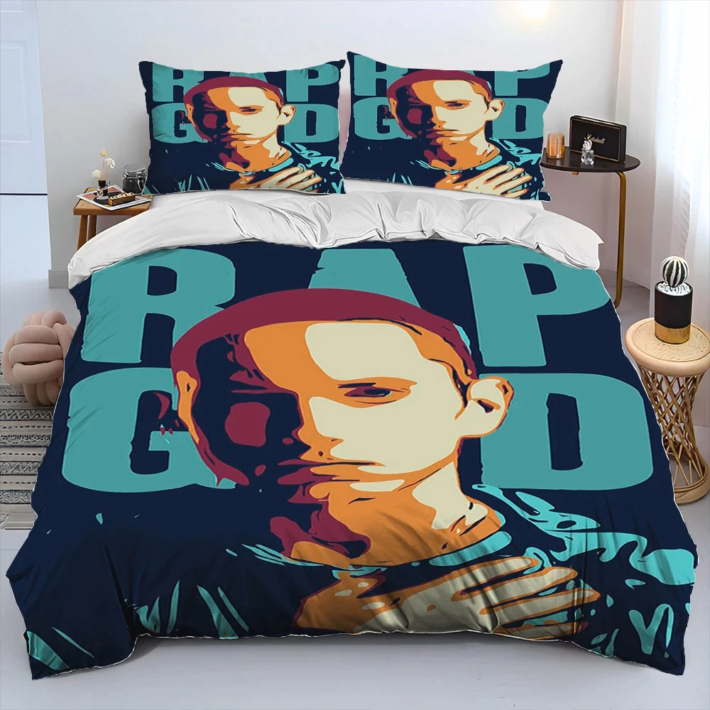 Imagem -02 - Hip Hop Art Rapper Bedding Conjunto para Meninos Capa de Edredão Cama Colcha Fronha Consolador Rei Queen Size Legend Star Adulto