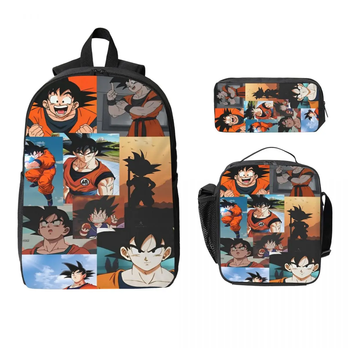 

3Pcs DragonBallZ School bags Set for Children Pen Bags Backpack Sets with Lunch Box For School Students Knapsack
