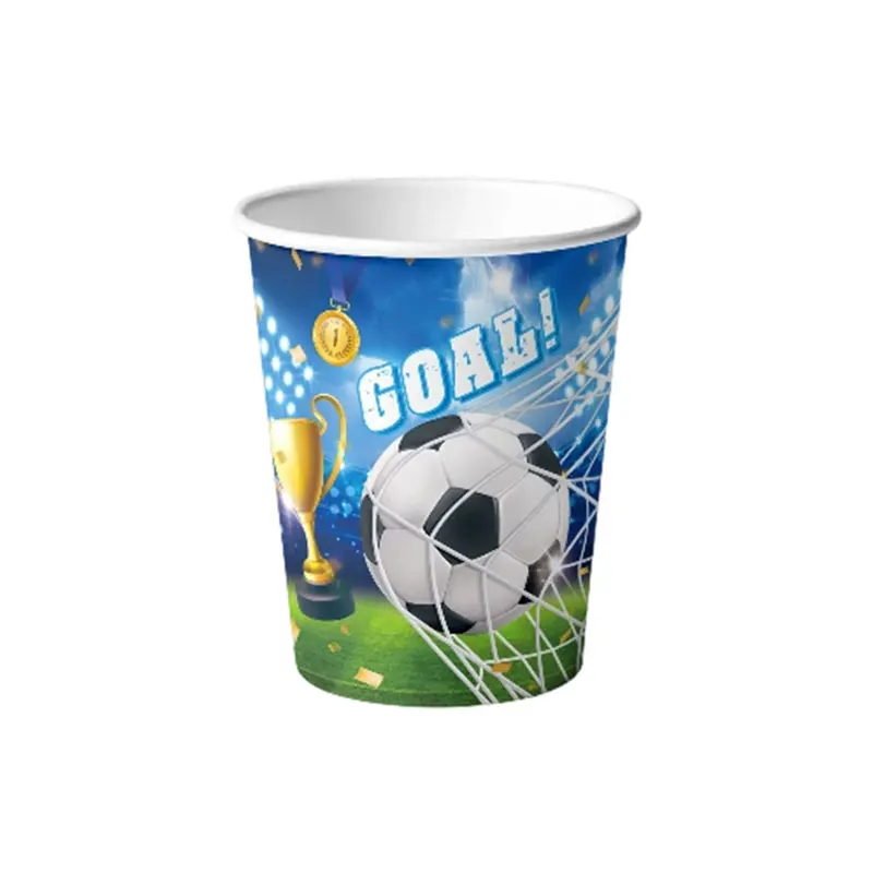 Fußball-Geburtstagsparty-Dekorationen Fußball-Tischgeschirr Teller Becher Tischdecke Ballons Hintergrund-Banner Geschenktüten Jungen-Partyzubehör – Detail 12