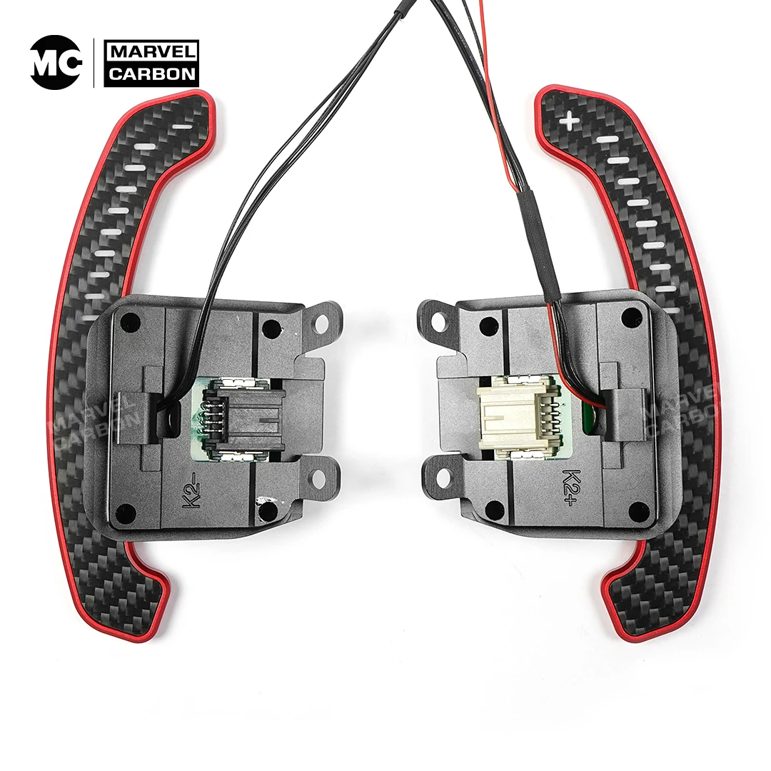 MC LED Aluminum Alloy Carbon Fiber Magnetic Paddle Shifters for Camaro Chevrolet Corvette C8 Magnetic Paddle Shifter