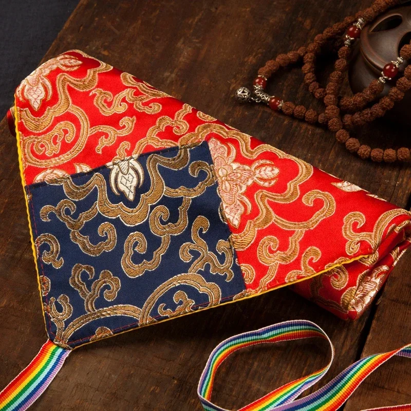 التبتية سميكة طبقة مزدوجة الاعوجاج القماش كريبتور كتاب حقيبة مكتوبة بخط اليد الجدول وسادة الحرير الساتان مفرش المائدة غطاء القماش