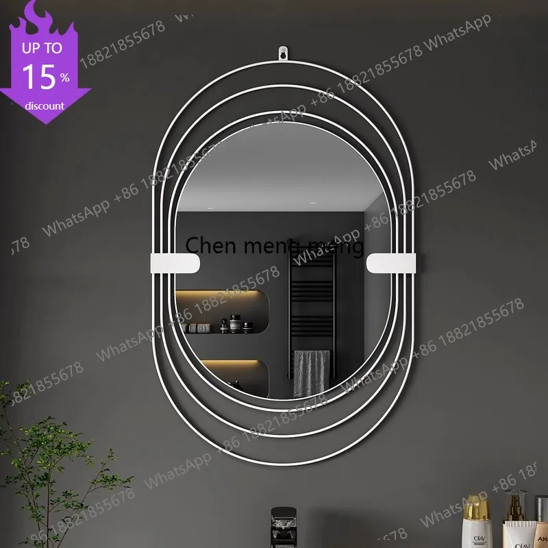 G153 European Light Luxury Home Furnishings Artistic Decoration Oval Creative Design Wall-Mounted Mirror Photography Dressing Mi