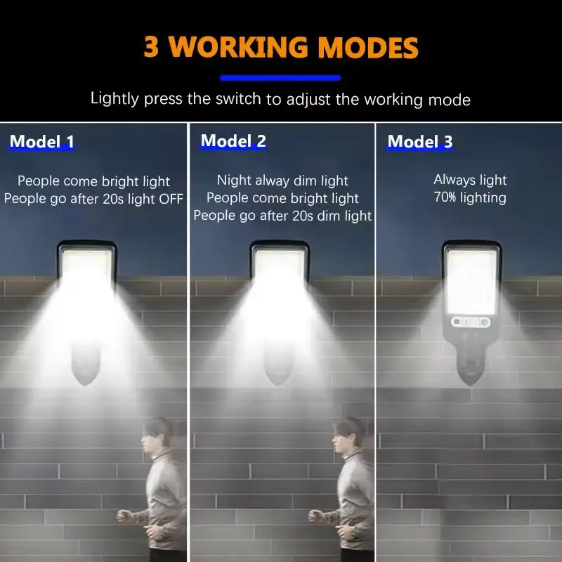 1/2/3/4 Pcs Outdoor Solar LED Lighting IP65 Motion Sensor Waterproof Light Garden and Courtyard Decorative Street Light 117COB