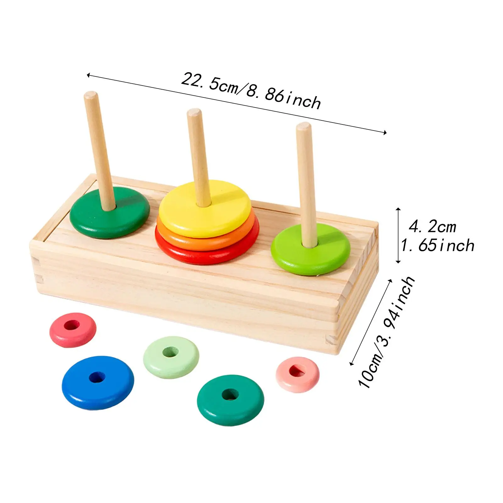 Torre impilabile che gioca Gioco fai-da-te Giocattolo educativo Sviluppo Legno Colorato Teasers of Intellettuale
