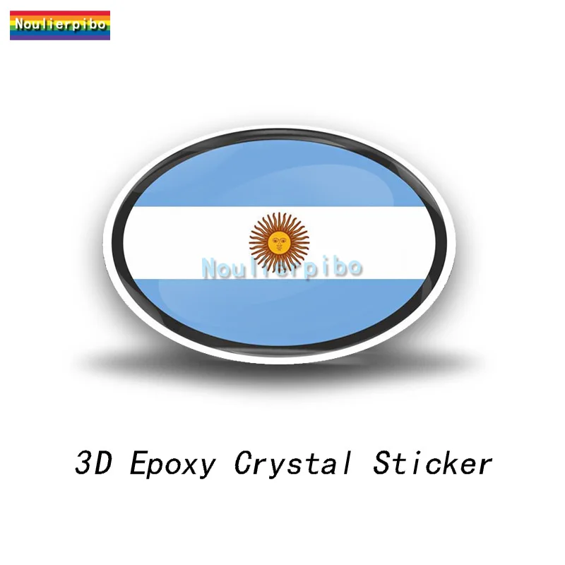 3D Creative Crystal Epoxy Dome Decal Argentina Badge Vinyl Decal Motorcycle Helmet Car Silicone Parts Hubcap Mobile Phone Decal