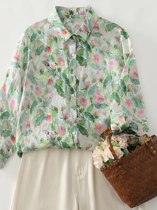 

Летняя тонкая свободная женская футболка с принтом, защита от солнца, модная, универсальная, повседневная, для работы, длинный рукав, стиль Henry C...