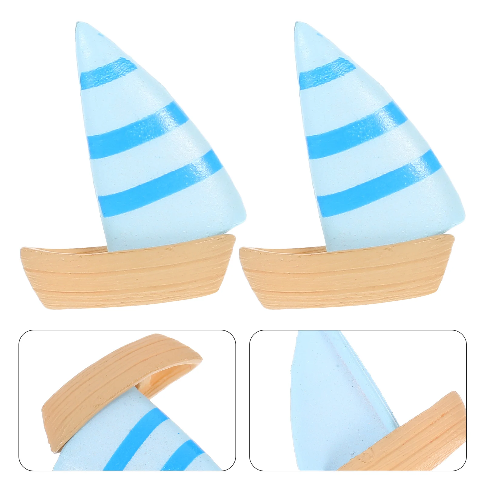 

10Pcs Miniature Sailboat Decoration Realistic Landscape Supply Garden Desktop Tabletop Chic Micro Coastal Ornament