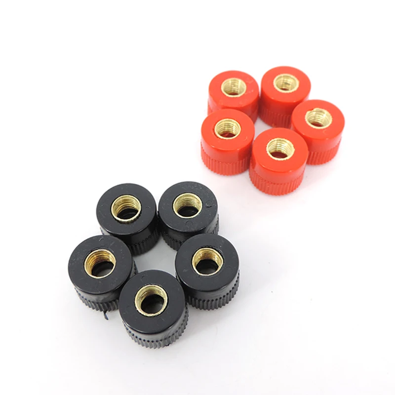 5pcs Red Black 999B Terminal nut Banana Socket Professional Binding Post Nut Jack Connector Nickel Plated Banana Plug