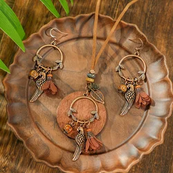 3pcs Earrings+Necklace Set Dangle Earrings Bird Design Creative Ornaments Pendent Necklace Sweater Chain Gifts Versatile