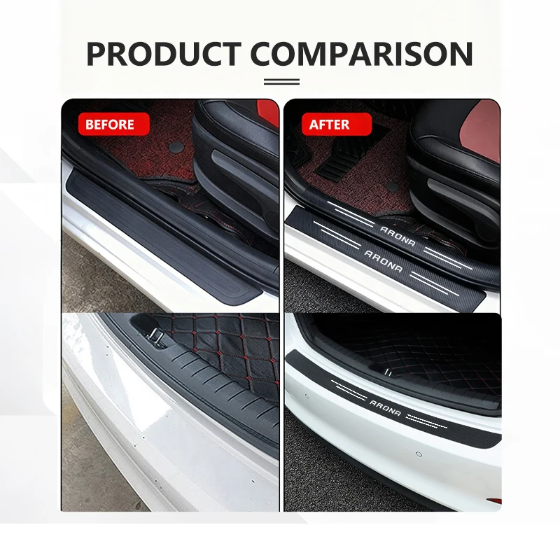 Car Door Carbon Fiber Sill Anti Scratch Protection Strip For Seat Ibiza Leon E-racer Altea Formentor FR Racing Arona view 4