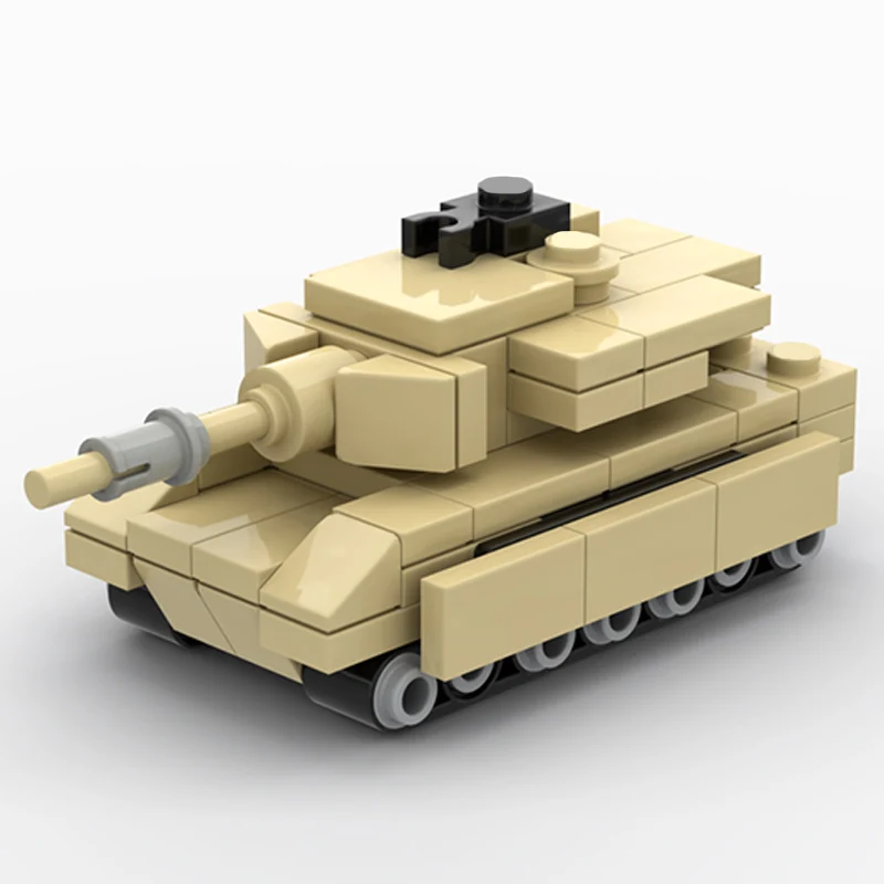 Tank Militer Modern Abrams M1 Model MOC Blok Bangunan Peralatan Perang Teknologi Modular Hadiah Liburan Rakitan Mainan Anak